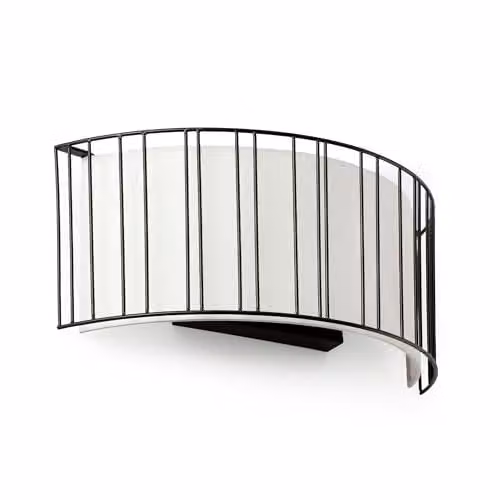 Netlighting Linda 2 Light Modern Indoor Wall Light in Black and White with Fabric and Metal Shades, E27