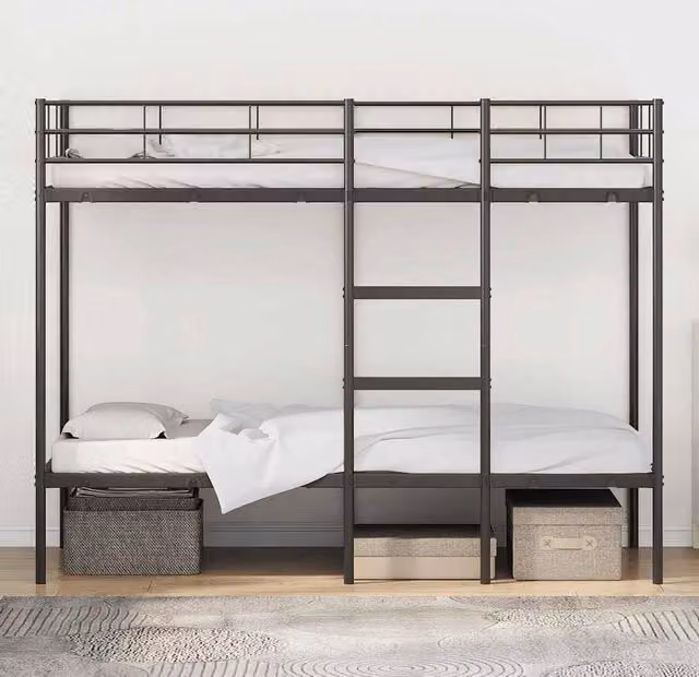 Berkfield Home Breathable Metal Bunk Bed in Black, Small Single
