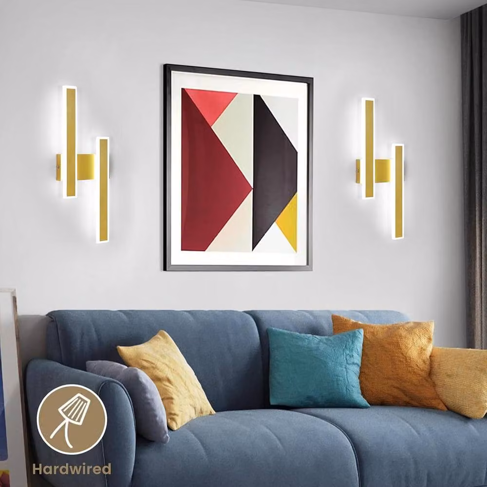 COMELY Modern LED Indoor Wall Light, 32W Gold and White Up and Down Bar Light with Cool White Output – 3