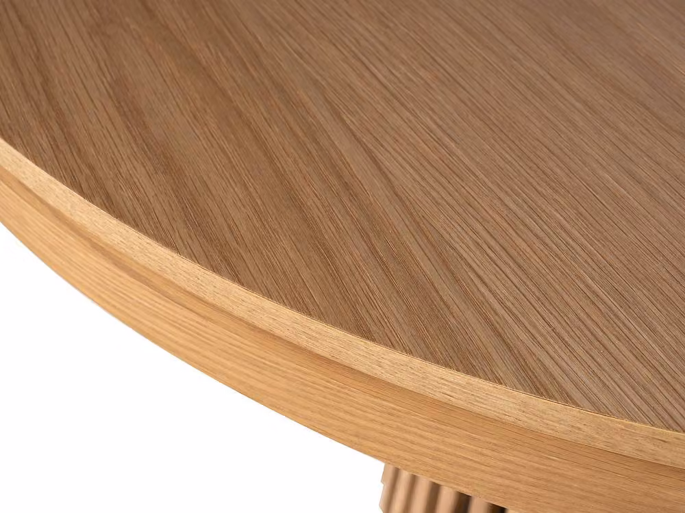 Vente-unique Oval Extendable Dining Table for 4 to 6 Adults in Light Oak Veneer – 3
