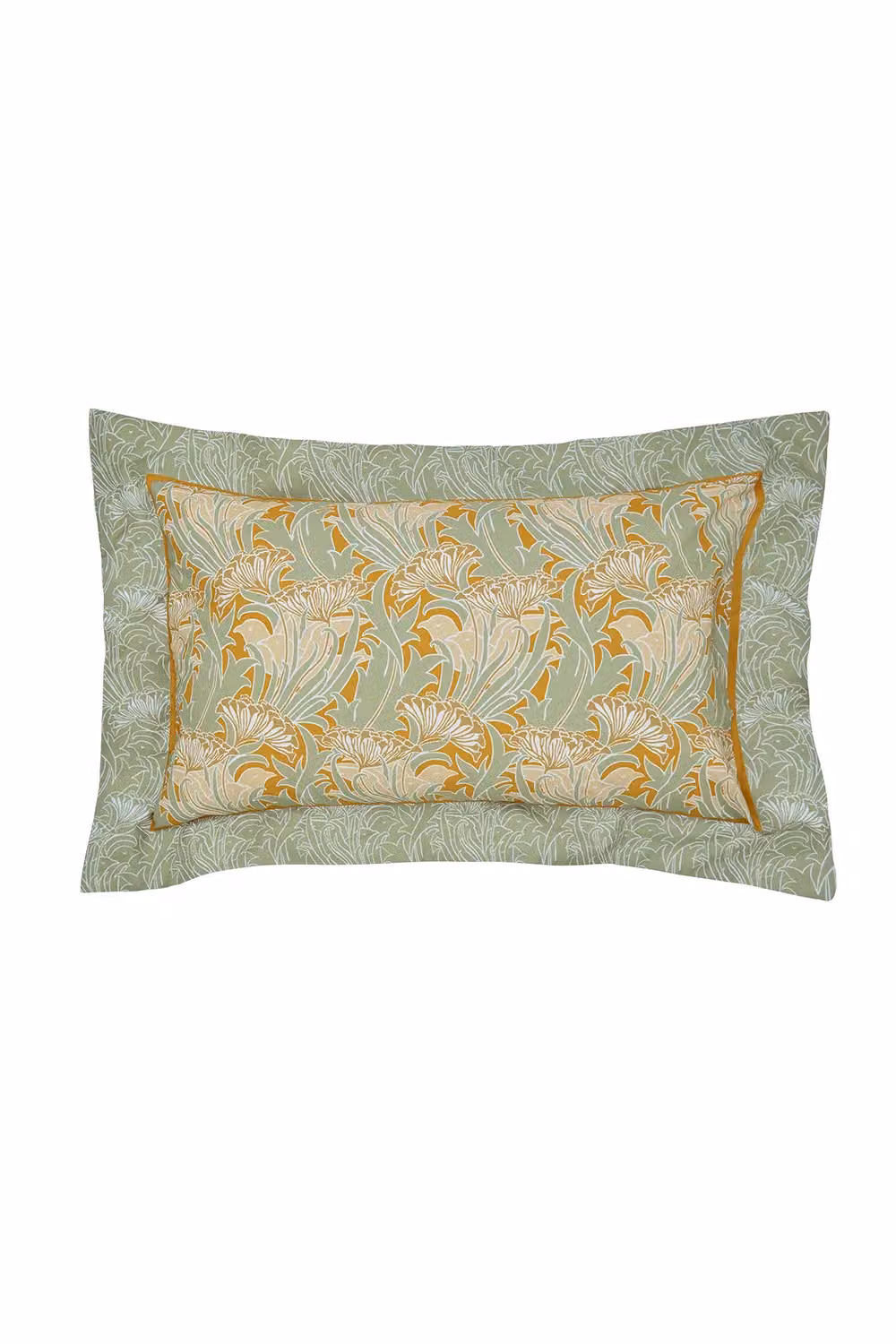 Morris & Co Laceflower Cotton Percale Duvet Cover and Pillowcase Set in Green and Brown, W: 90 cm, H: 200 cm – 2