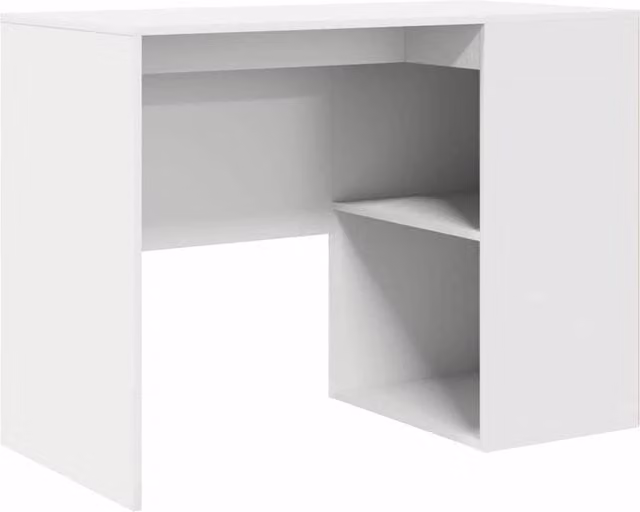 Berkfield Home White Writing Desk with Medium Storage in Engineered Wood