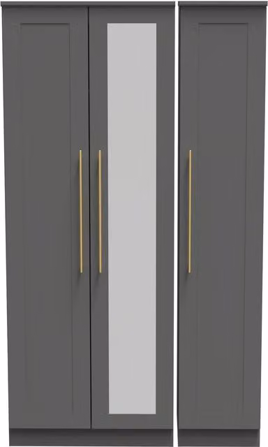 2 U Helmsley Tall Triple Mirror Wardrobe in Dark Grey – 1