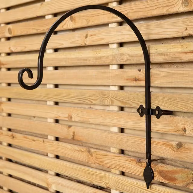 Tom Chambers Handcrafted Metal Wall Bracket Hook in Black, 38 cm