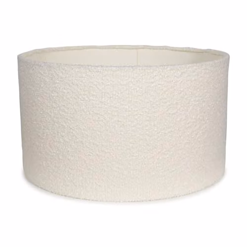 MiniSun Modern Beige Boucle Drum Light Shade, Width: 45 cm