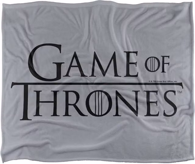 Warner Bros. Game of Thrones Logo Super Soft Silky Touch Throw Blanket, Extra Large, Grey and Multicolour – 1