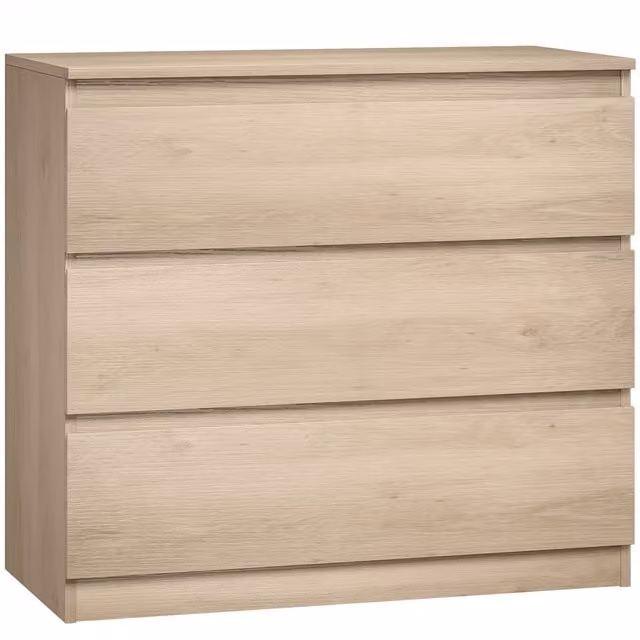 HOMCOM 3-Drawer Storage Organiser Unit in Oak, W/D/H: 80 x 39 x 73 cm