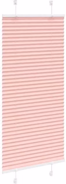 Berkfield Home Single Pleat Polyester Fabric Blind in Pink, W: 65 cm, H: 150 cm