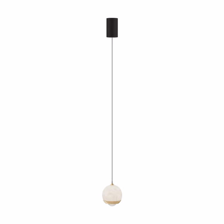 Dome Deco HOLT White and Gold/Brass Dome Pendant Light