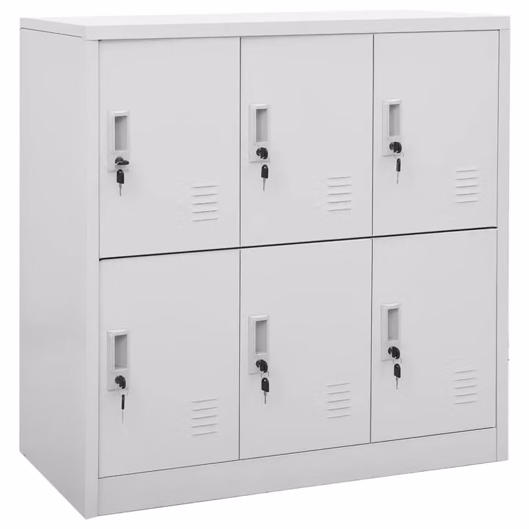 Berkfield Home Metal Locker Cabinets, 2 Pack, Grey, W/D/H: 90 x 45 x 92.5 cm