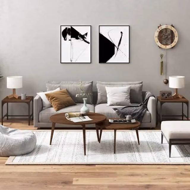 Berkfield Home Set of 2 Brown Oak Side Tables, W/D/H: 40 x 40 x 35 cm – 1
