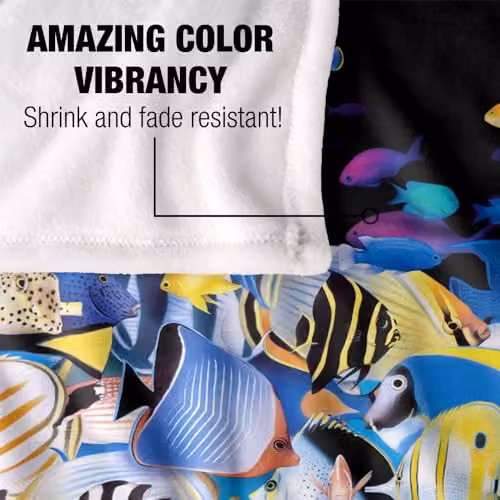 JQ Licensing Royce Mcclure Night Dive Tropical Fish Super Soft Fleece Throw Blanket, Multicolour, W/D/H: 91 x 147 cm – 4