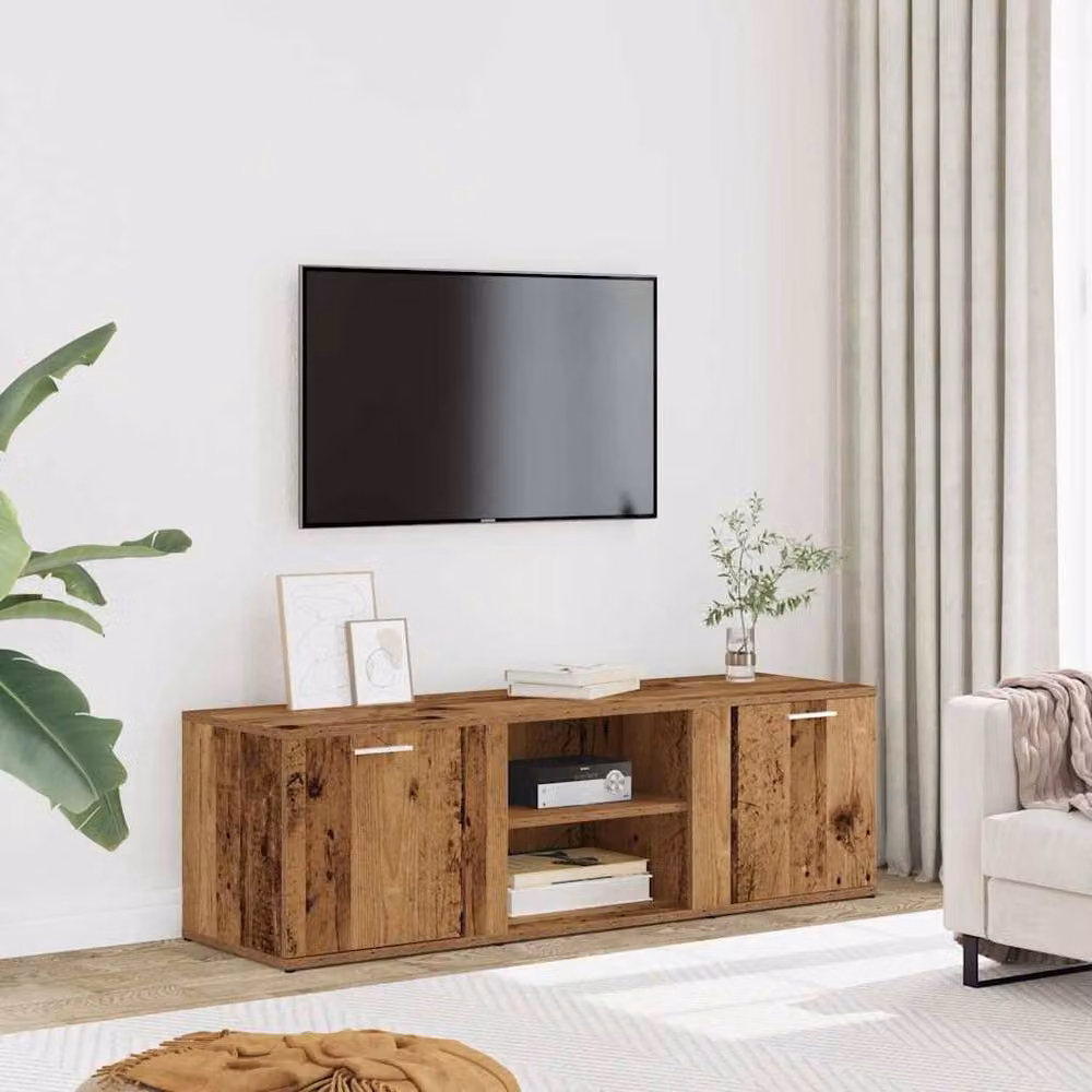 Berkfield Home Old Wood TV Cabinet in Brown, W/D/H: 120 x 34 x 37 cm – 2