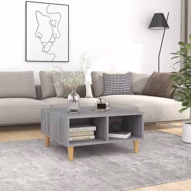 Berkfield Home Grey Sonoma Square Coffee Table, W/D/H: 60 x 60 x 30 cm – 1