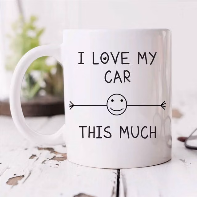60 Second Makeover Limited I Love My Car This Much Ceramic Mug, White