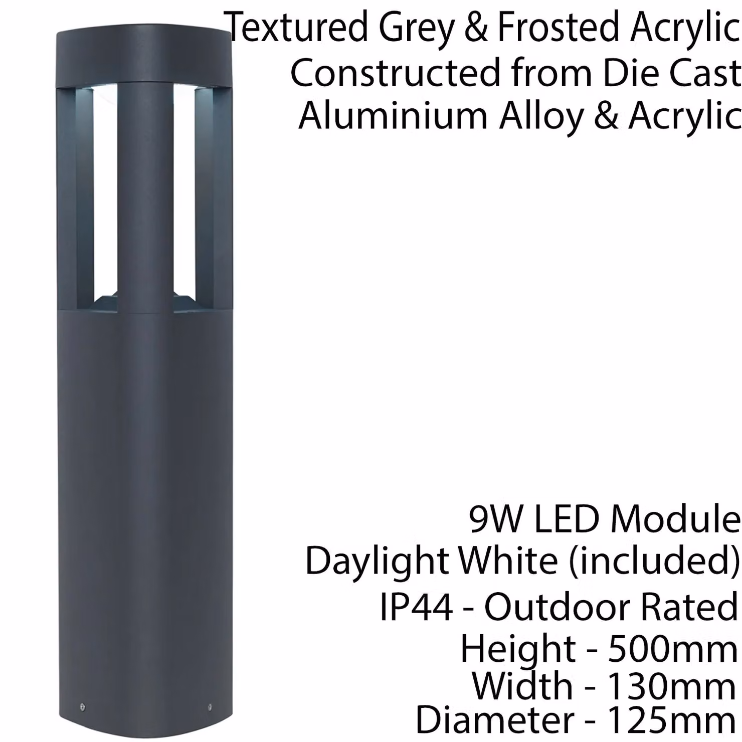 Loops 4 Pack Modern Grey Aluminium LED Outdoor Post Bollard Lights with Up and Down Lighting – 3