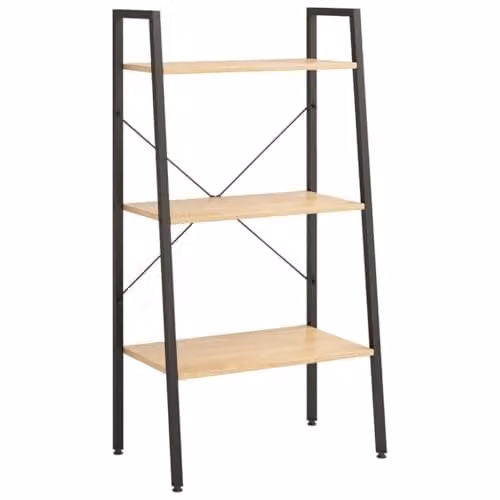 vidaXL 3-Tier Industrial Standing Shelf in Brown and Black, W/D/H: 56 x 35 x 108 cm