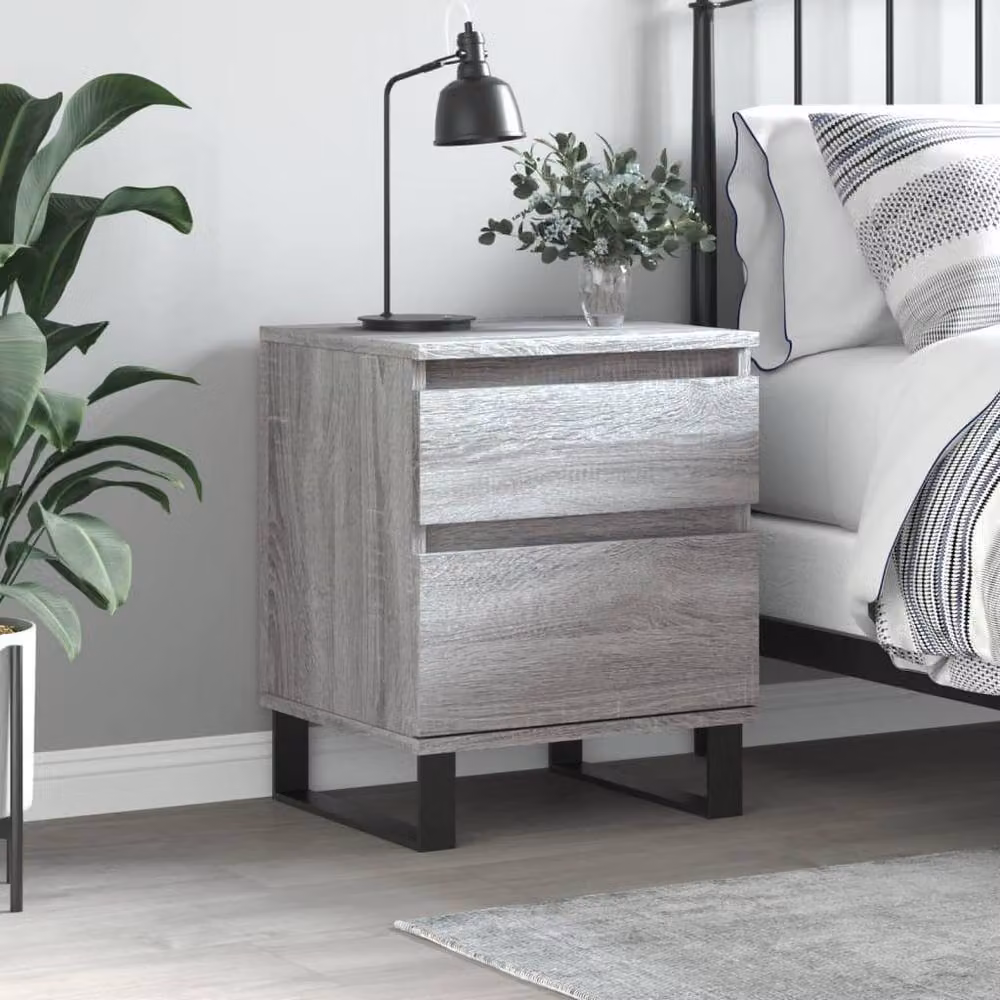 Berkfield Home Modern Bedside Cabinet in Grey Sonoma, W/D/H: 40 x 35 x 50 cm – 1