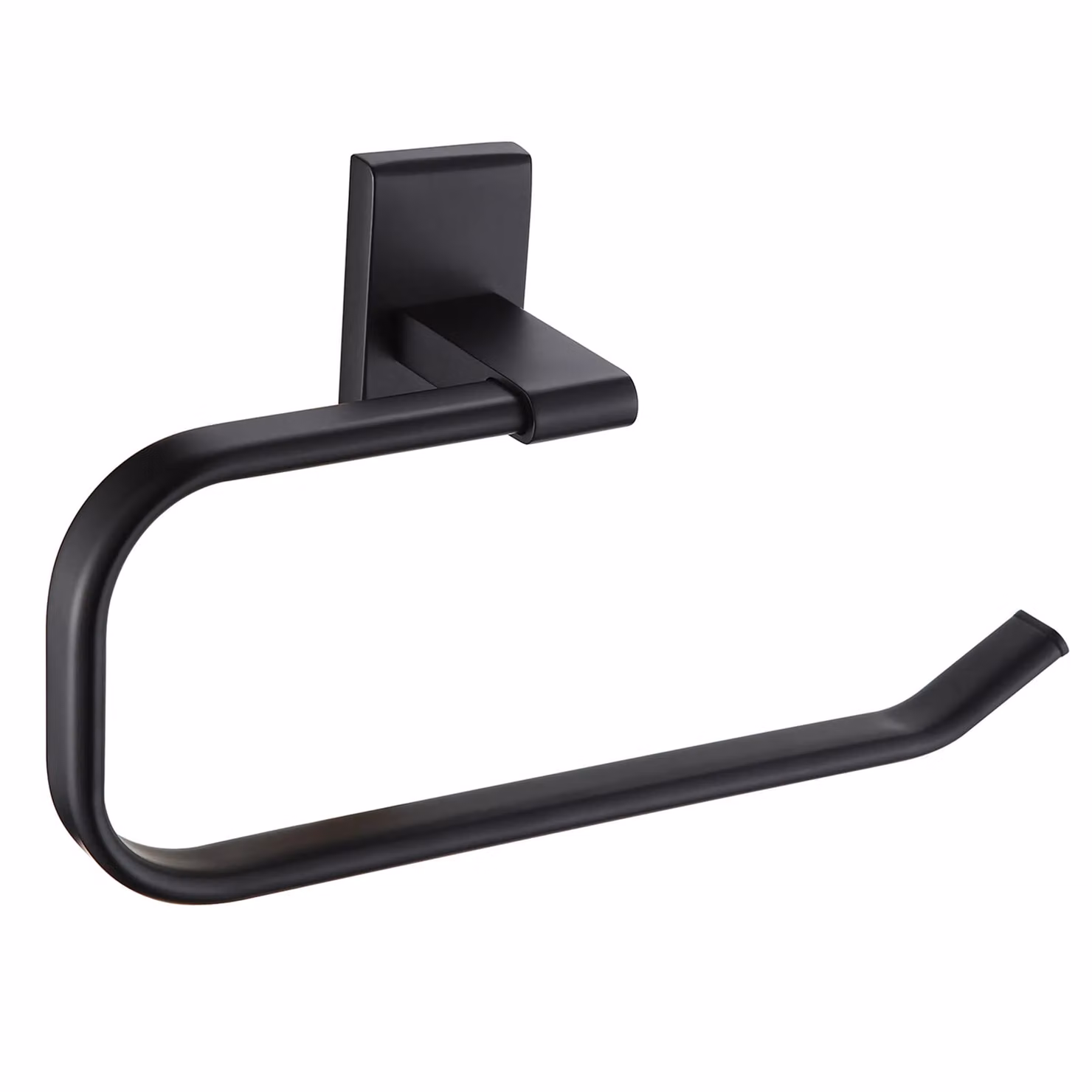 Showerdrape Unity Wall Mounted Stainless Steel Towel Ring in Black, W: 24.0 cm, D: 13.5 cm, H: 7.0 cm