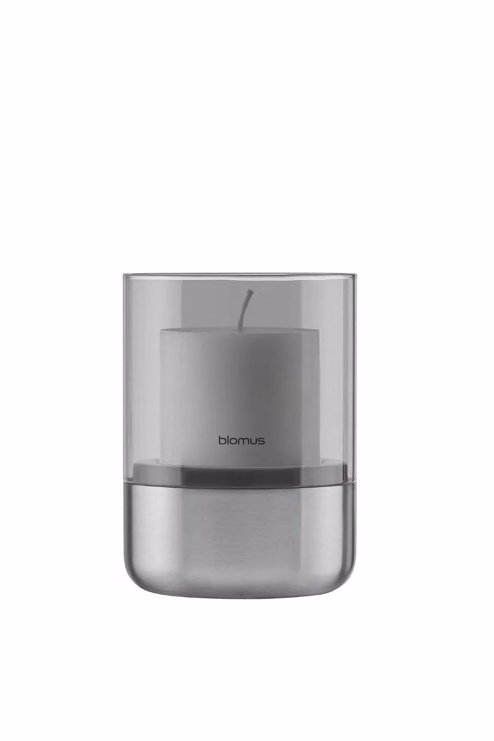 Blomus CALMA Lantern S in Matt Stainless Steel and Smoke Glass, Silver – 2