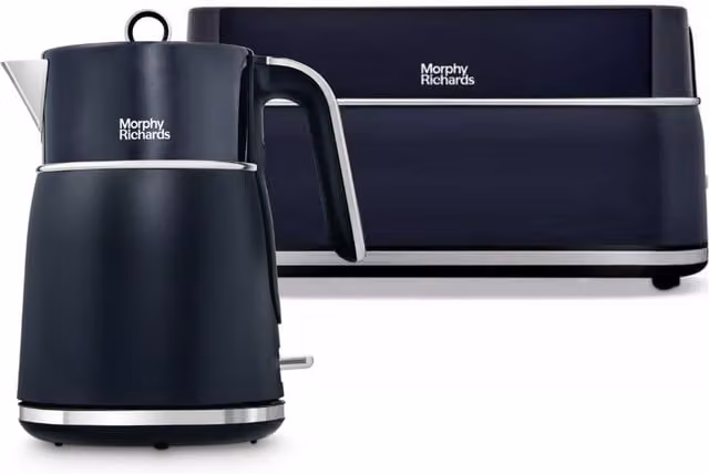 Morphy Richards Signature Kettle and Toaster Set in Navy Blue