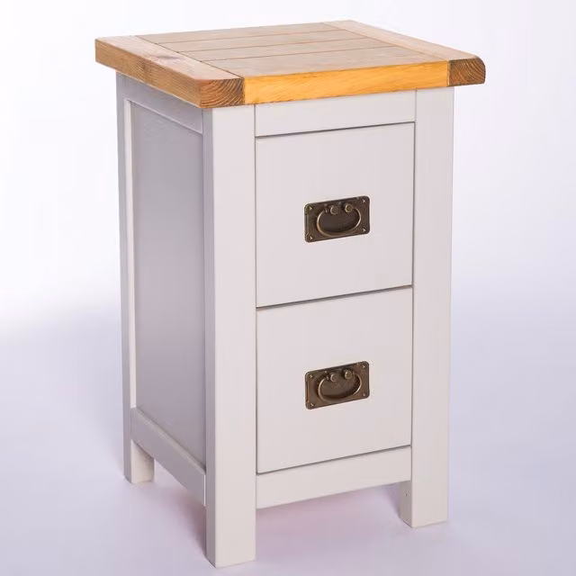 Cabinet Bits Argenta 2 Drawer Petite Bedside Cabinet in Grey and Gold