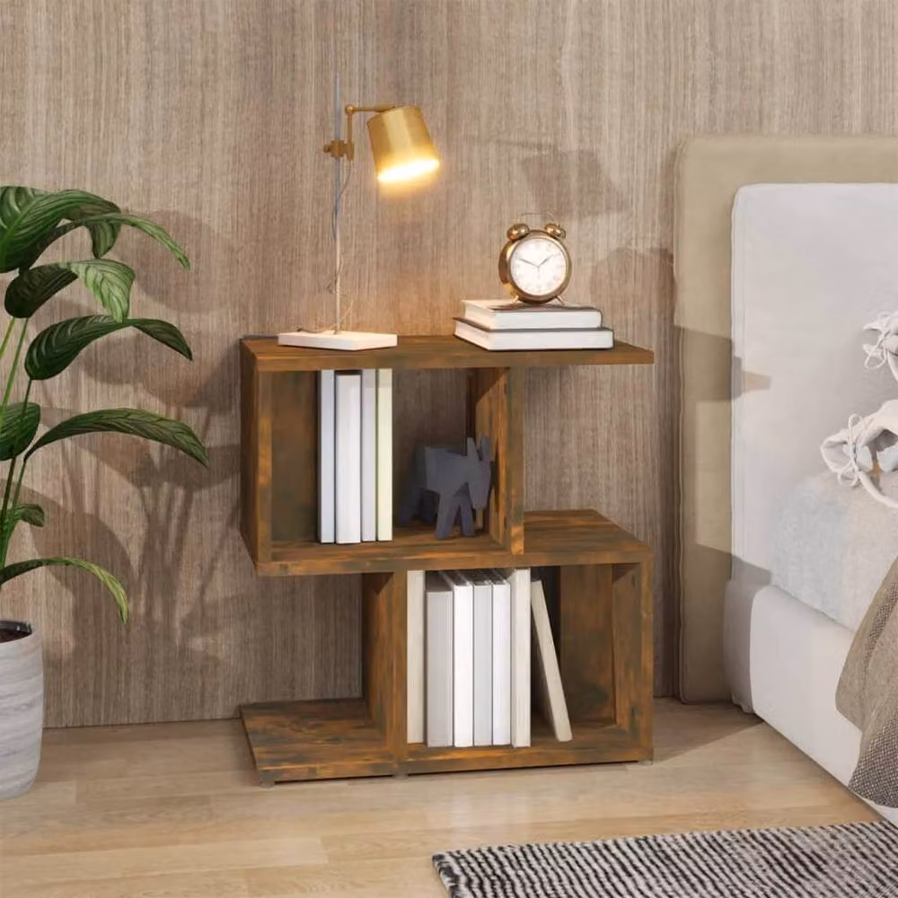 Berkfield Home Modern Wall Mounted Bedside Cabinet in Smoked Oak Brown, W: 50 cm, D: 30 cm, H: 51.5 cm – 2