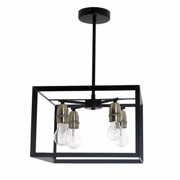 Pagazzi Sully 4 Light Semi Flush Ceiling Light in Matt Black Metal – 2