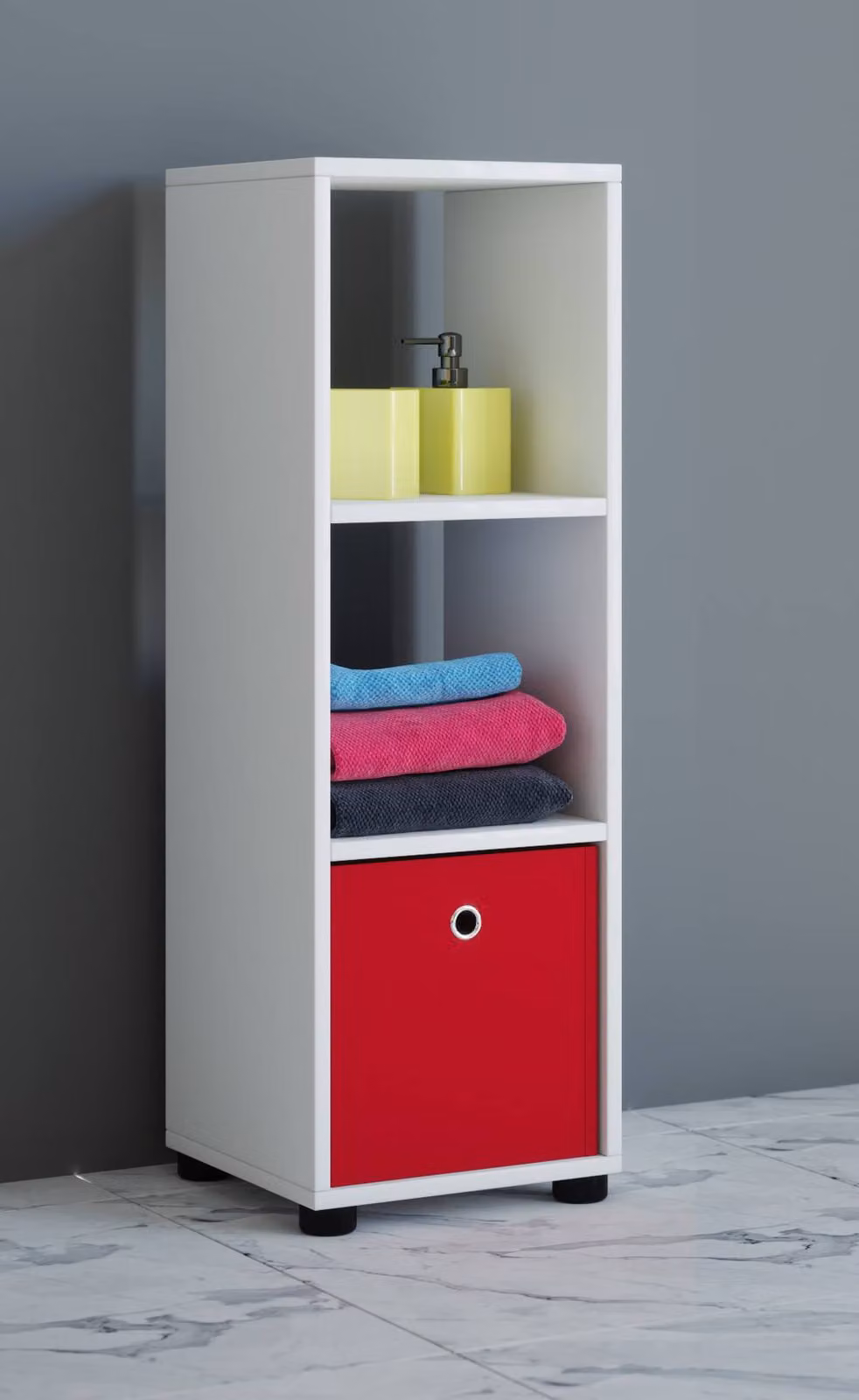VCM Benas-3 White Wood Freestanding Bookshelf with 3 Shelves – 3