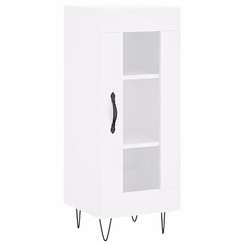 vidaXL Modern White Sideboard in Engineered Wood with Glass, W/D/H: 34.5 x 34.0 x 90.0 cm – 1