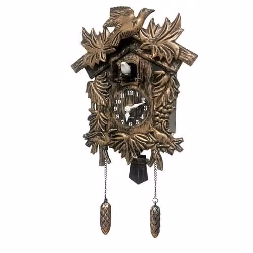 WALPLUS Brown Vintage Cuckoo Wall Clock with Pendulum and Chime, W/H: 20.2 x 37 cm – 1