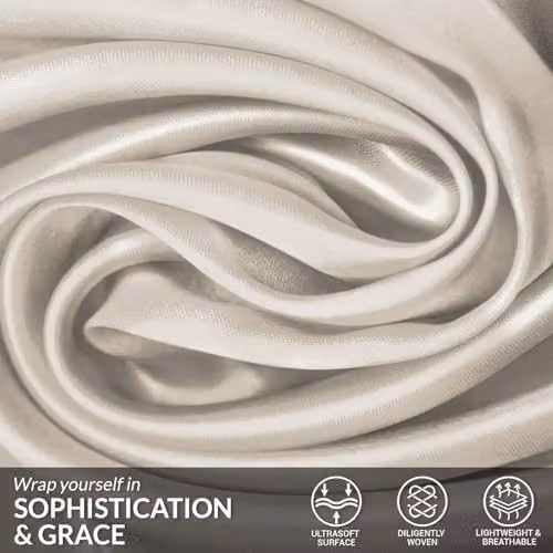 Pamposh Satin Silk Pillowcases, 2 Pack, Khaki, W/D/H: 50 x 75 cm – 2