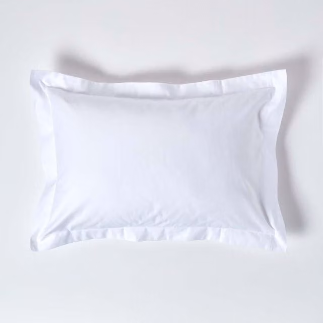 Homescapes 1000 Thread Count Egyptian Cotton Oxford Pillowcase in White