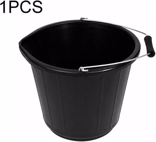 NESTLUNE Black Plastic Builders Bucket, 14L – 1