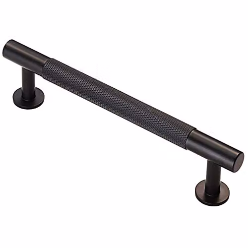 Loops Knurled Bar Door Pull Handle in Matt Black, 158 x 13 mm