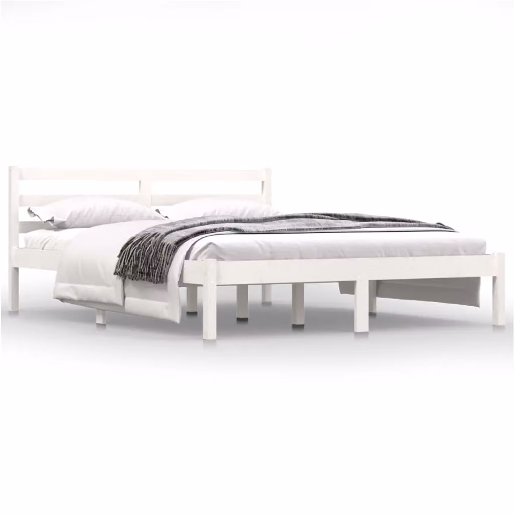 Berkfield Home Rustic Solid Wood Pine Day Bed, White, W/D/H: 140 x 190 cm – 2