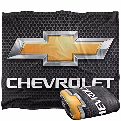 Chevrolet Chevy White Super Soft Microfibre Fleece Throw Blanket W/D/H: 152 x 127 cm
