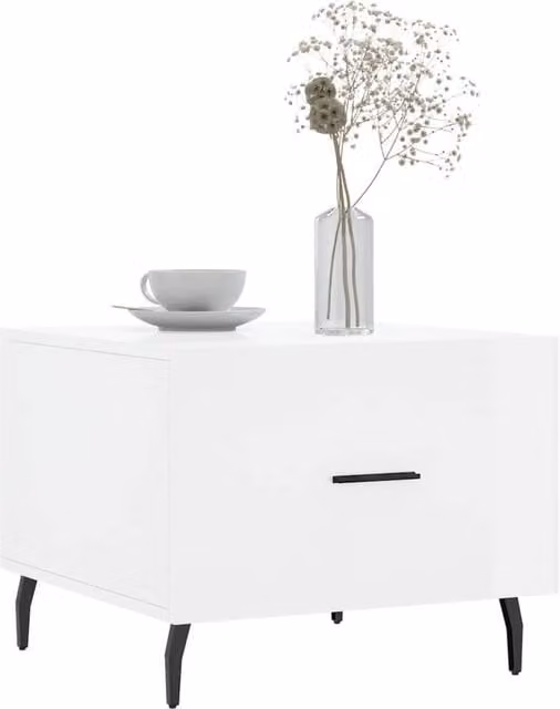 Berkfield Home Decorative Coffee Table, High Gloss White, W/D/H: 50 x 50 x 40 cm – 1