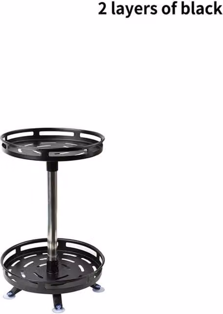 Nordara 2 Tier 360 Degree Rotating Kitchen Spice Rack Organizer Storage Tray, Black, W/D/H: 100 x 100 x 100 cm – 1