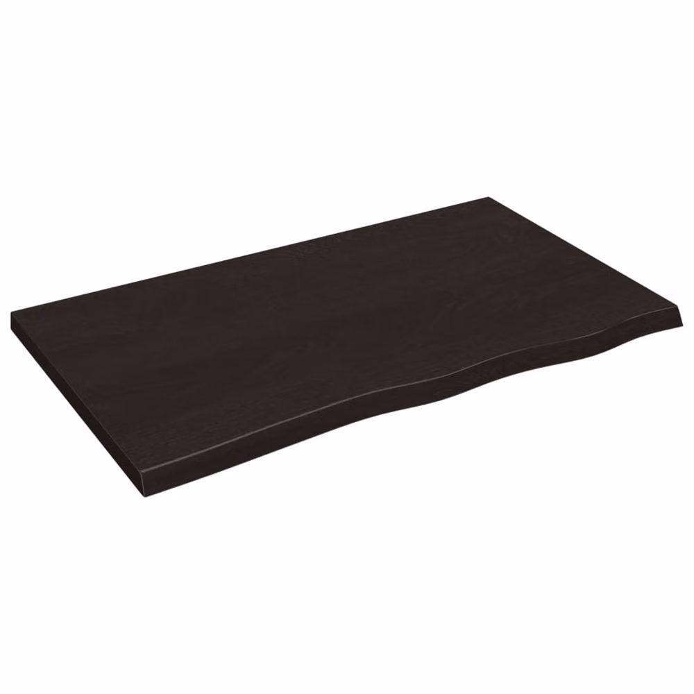 Berkfield Home Wall Shelf in Dark Grey, Treated Solid Oak Wood, W: 100 cm, H: 60 cm, D: 2-4 cm – 2