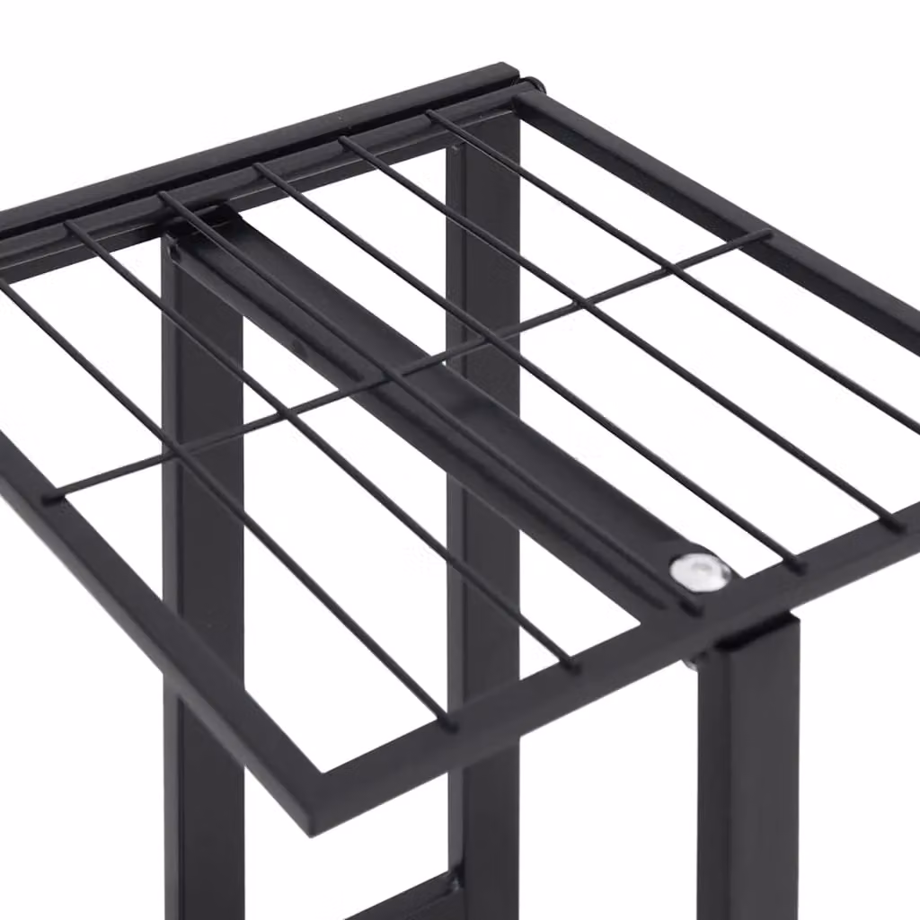 Berkfield Home 5-Tier Metal Flower Stand with Wheels in Black, W/D/H: 44 x 23 x 100 cm – 3