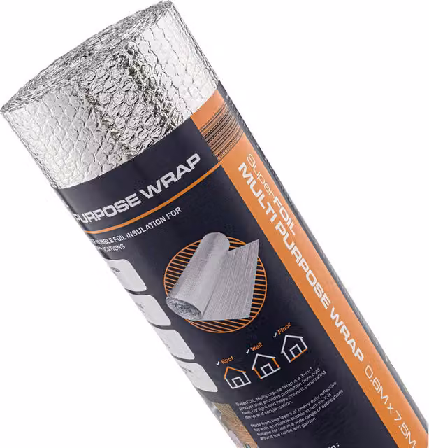 SuperFOIL Aluminium Composite Insulation Tape, Silver, 7.5m