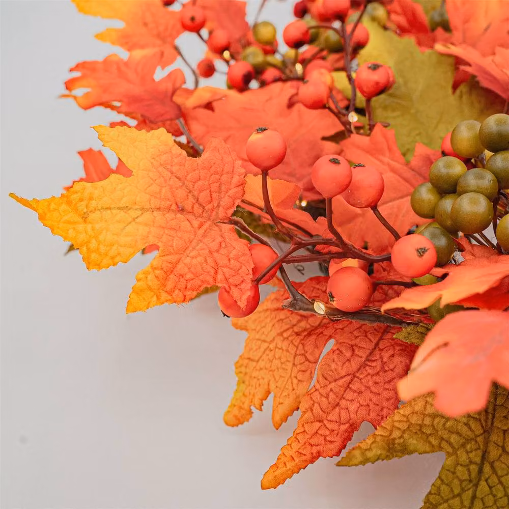BOSK Autumn Blaze LED Garland with Warm White Microbulbs in Orange, Red, Yellow and Green, Length: 182.88 cm, Diameter: 30.48 cm – 4