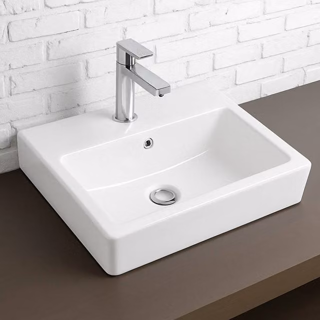 Bathroom Kingdom Flauto Mini Cloakroom Ceramic Vanity Basin, White, Width: 45.5 cm