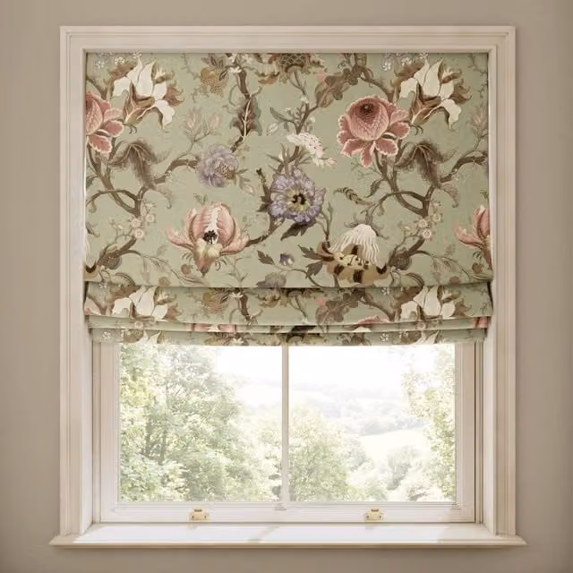 House of Hackney Artemis Floral Cotton Linen Blind in Green