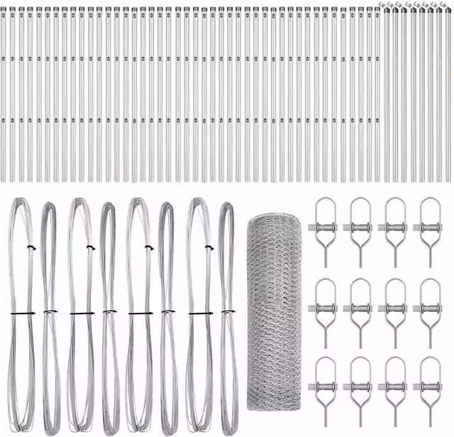 Berkfield Home Hexagon Fence in Silver Galvanised Steel, H: 0.8 m x W: 100 m – 1