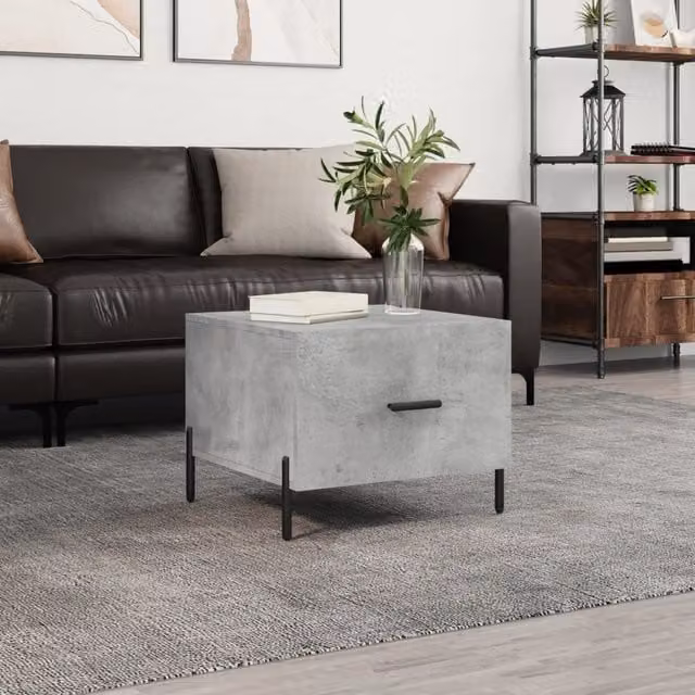 Berkfield Home Concrete Grey Square Coffee Table W/D/H: 50 x 50 x 40 cm – 1
