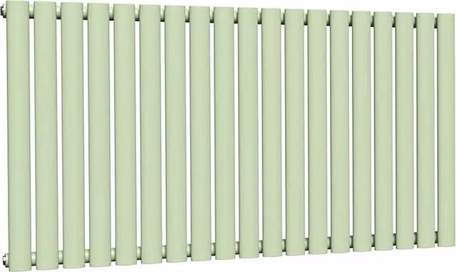 Lux Heat Oval Horizontal Coloured Steel Wall Mounted Radiator in Green, W: 114 cm, H: 60 cm