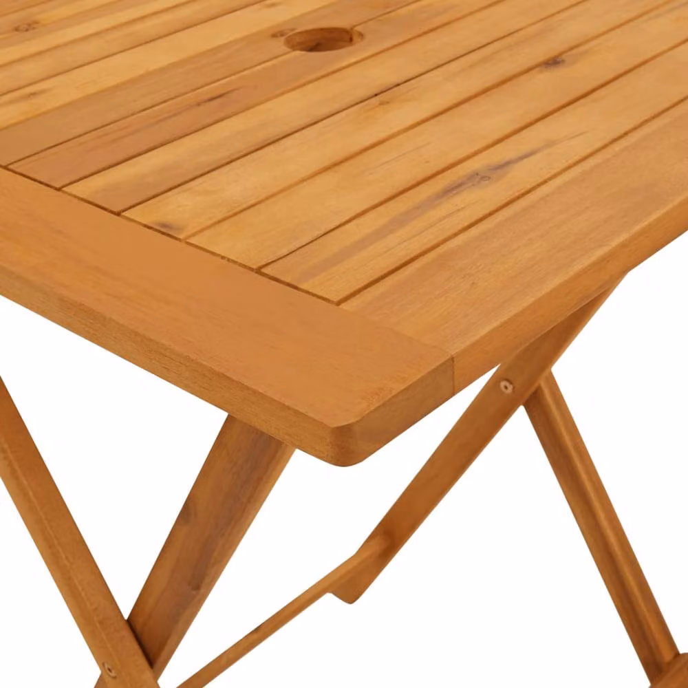 Berkfield Home Beautiful 3 Piece Bistro Set in Anthracite Fabric and Tan Oiled Acacia Wood – 3
