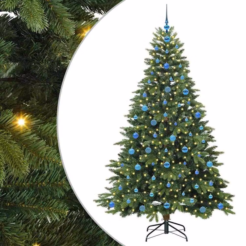 Berkfield Home Artificial Green Christmas Tree with 300 Warm White LEDs, Height: 210 cm – 2